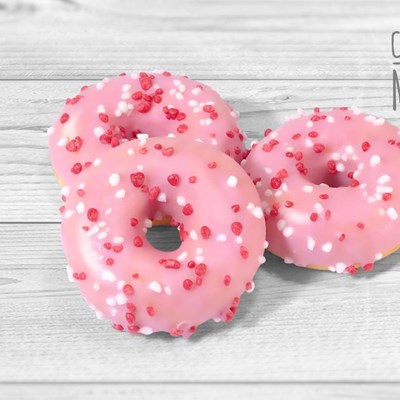 Mini Donut barevný jahoda 22g